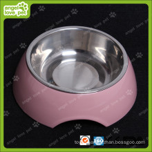 Fashion Design Melamine Bowl with Stainless Steel Dog Bowl (HN-PB939)